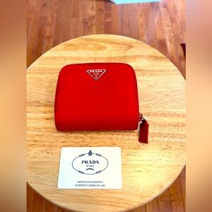 Prada Tressuto Compact Wallet